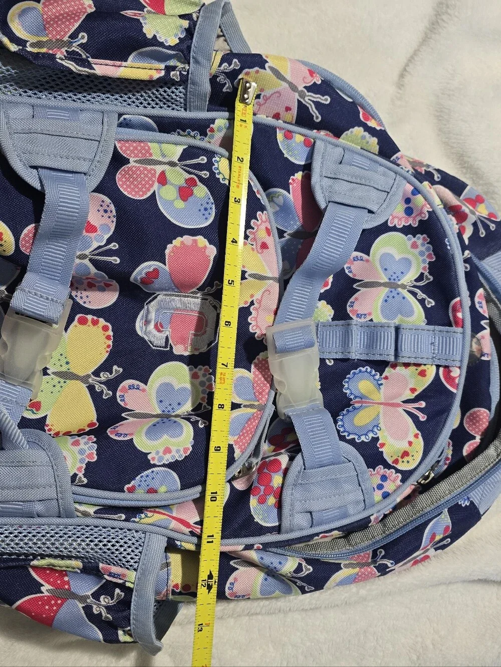 Pottery Barn Kids Blue Butterfly Backpack C Monogram